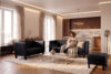 ESPECTO Sofa do poczekalni ekoskóra czarna czarny - zdjęcie 11