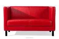 Sofa do poczekalni ekoskóra czerwona