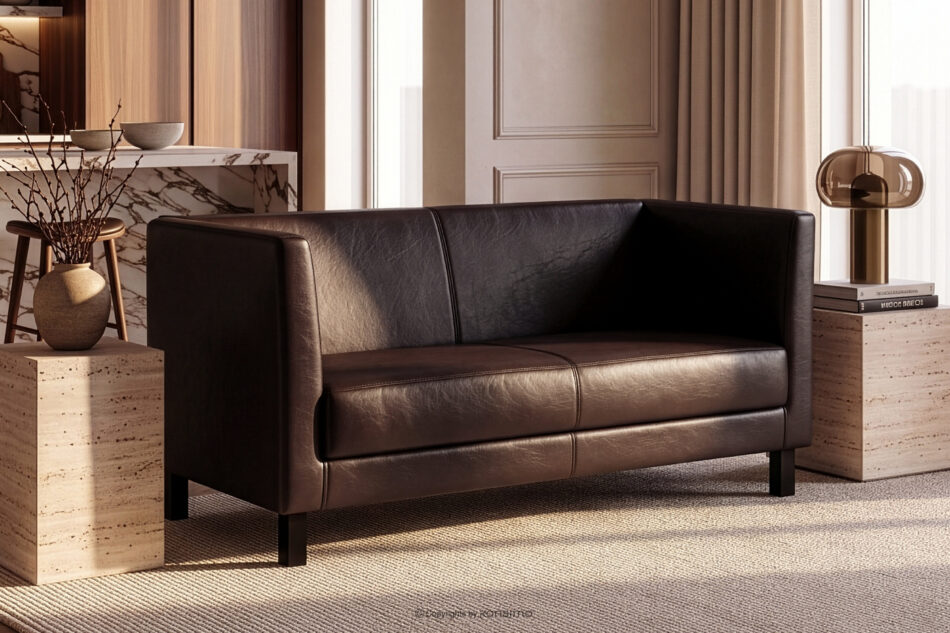 ESPECTO Sofa do poczekalni ekoskóra brązowa ciemny brąz - zdjęcie 1