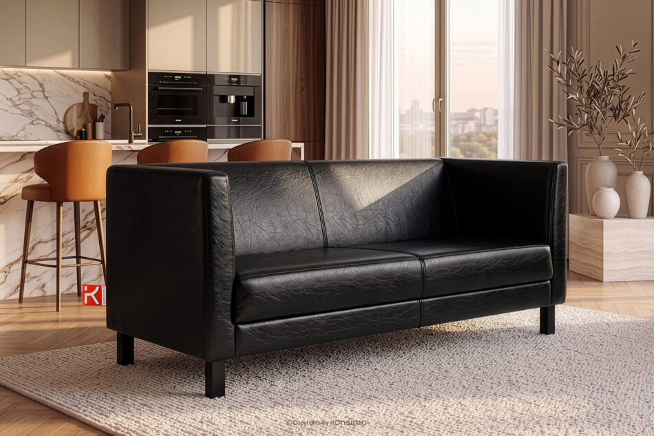 ESPECTO Sofa 3 osobowa do gabinetu czarna czarny - zdjęcie 1