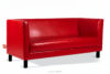 ESPECTO Sofa 3 osobowa do gabinetu czerwony czerwony - zdjęcie 3