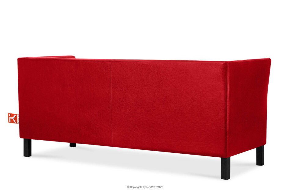 ESPECTO Sofa 3 osobowa do gabinetu czerwony czerwony - zdjęcie 3