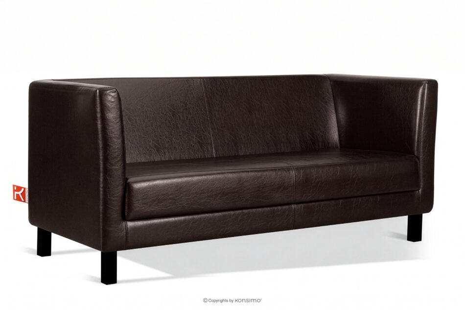 ESPECTO Sofa 3 osobowa do gabinetu ciemny brązowy ciemny brązowy - zdjęcie 2