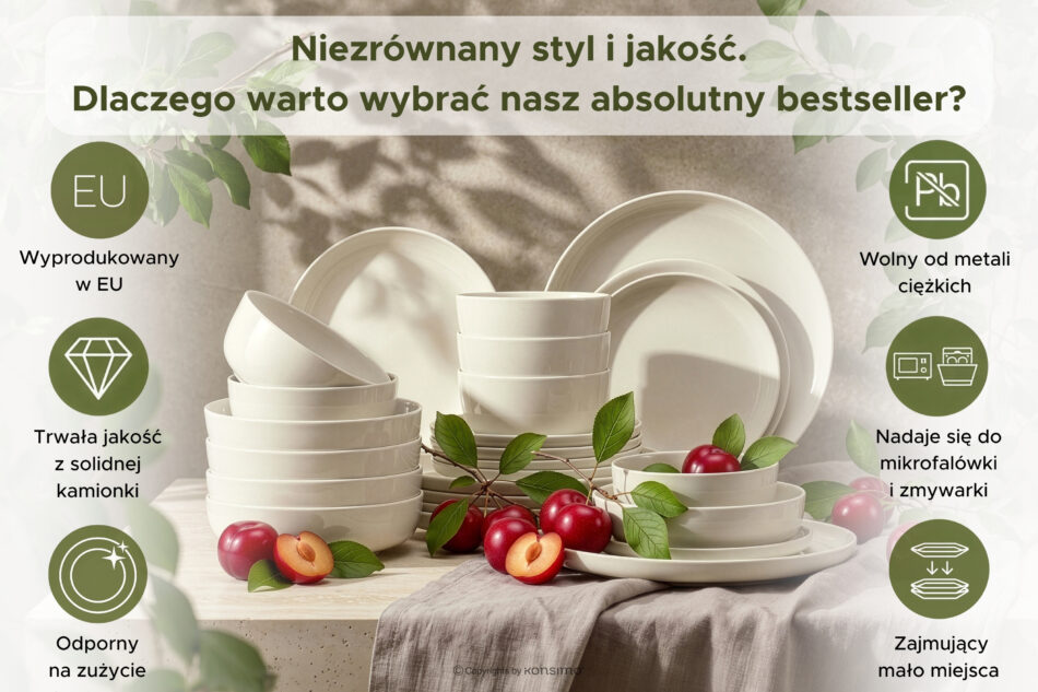 VICTO Miska beżowy połysk beżowy połysk - zdjęcie 5