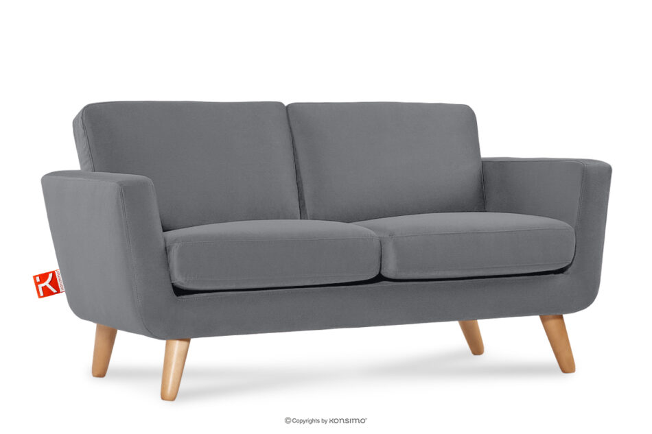 TAGIO Szara skandynawska sofa 2 osobowa szary - zdjęcie 2