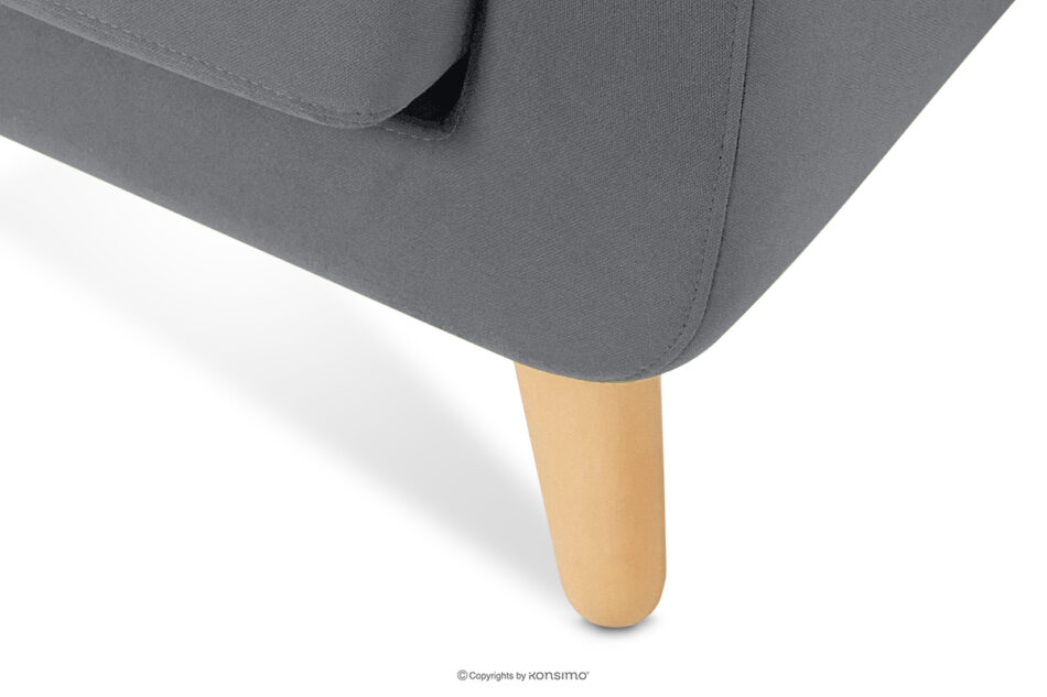 TAGIO Szara skandynawska sofa 2 osobowa szary - zdjęcie 8