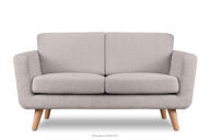Skandynawska sofa 2 osobowa w tkaninie baranek jasnoszara
