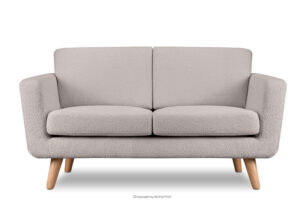 TAGIO, https://konsimo.pl/kolekcja/tagio/ Skandynawska sofa 2 osobowa w tkaninie baranek jasnoszara jasny szary - zdjęcie
