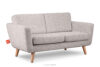 TAGIO Skandynawska sofa 2 osobowa w tkaninie baranek jasnoszara jasny szary - zdjęcie 3