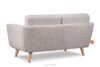 TAGIO Skandynawska sofa 2 osobowa w tkaninie baranek jasnoszara jasny szary - zdjęcie 5