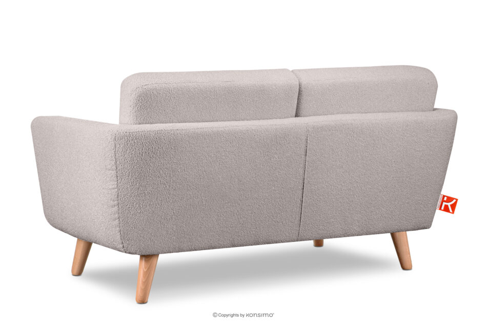 TAGIO Skandynawska sofa 2 osobowa w tkaninie baranek jasnoszara jasny szary - zdjęcie 4