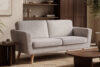 TAGIO Skandynawska sofa 2 osobowa w tkaninie baranek jasnoszara jasny szary - zdjęcie 2