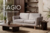 TAGIO Skandynawska sofa 2 osobowa w tkaninie baranek jasnoszara jasny szary - zdjęcie 15
