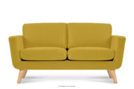 Żółta skandynawska sofa 2 osobowa