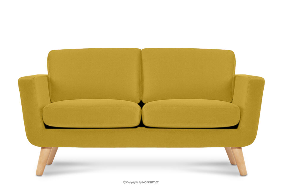 TAGIO Żółta skandynawska sofa 2 osobowa żółty - zdjęcie 0