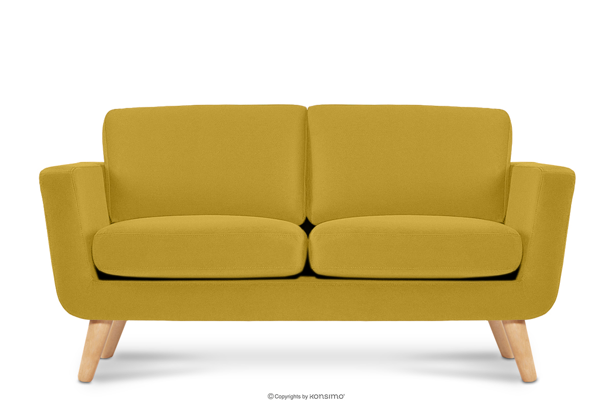 Żółta skandynawska sofa 2 osobowa TAGIO