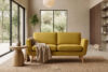 TAGIO Żółta skandynawska sofa 2 osobowa żółty - zdjęcie 13