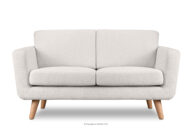 Skandynawska sofa 2 osobowa w tkaninie baranek biała