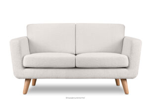 TAGIO, https://konsimo.pl/kolekcja/tagio/ Skandynawska sofa 2 osobowa w tkaninie baranek biała biały - zdjęcie