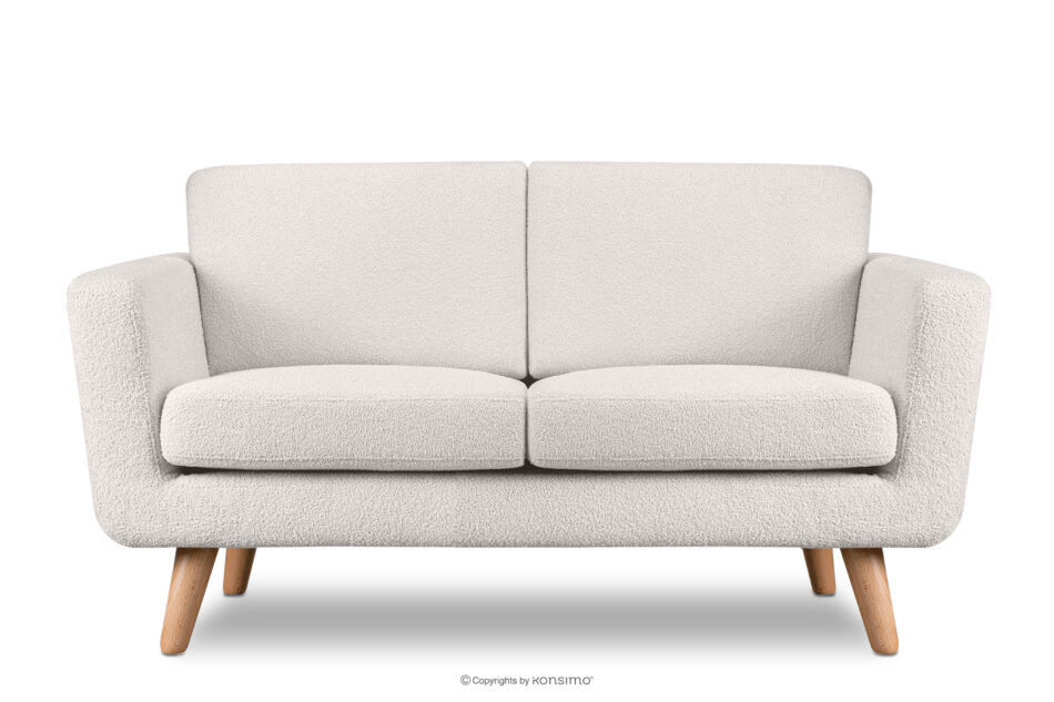 TAGIO Skandynawska sofa 2 osobowa w tkaninie baranek biała biały - zdjęcie 0