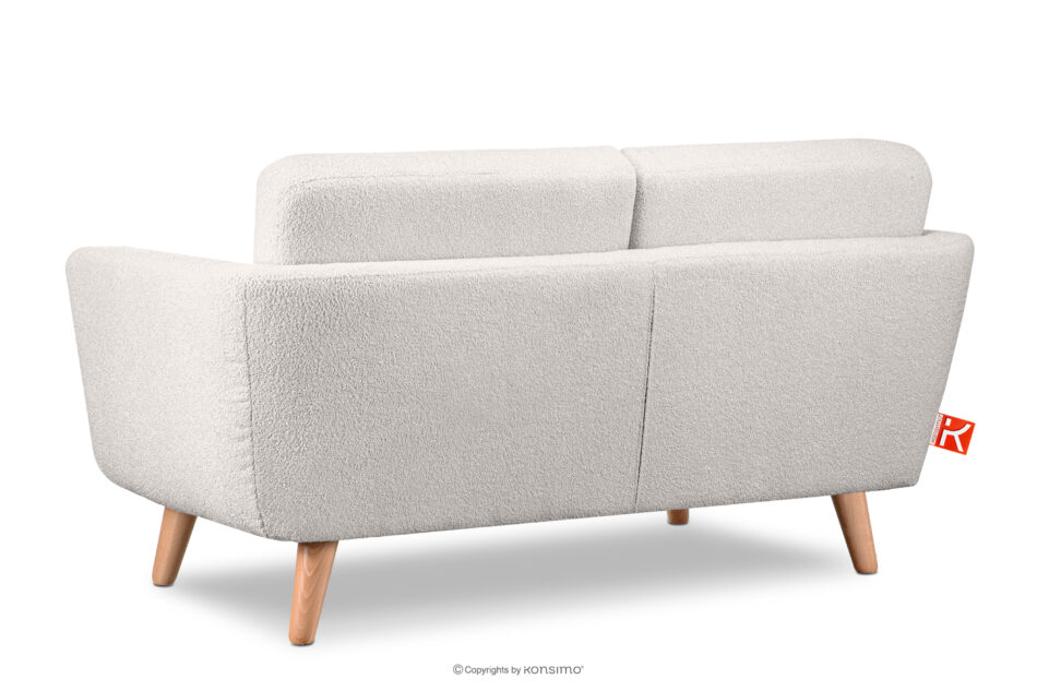 TAGIO Skandynawska sofa 2 osobowa w tkaninie baranek biała biały - zdjęcie 4