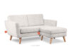 TAGIO Skandynawska sofa 2 osobowa w tkaninie baranek biała biały - zdjęcie 6