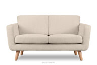 Skandynawska sofa 2 osobowa w tkaninie baranek kremowa