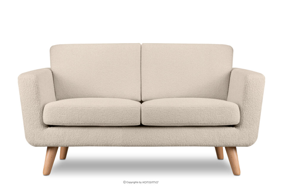 TAGIO Skandynawska sofa 2 osobowa w tkaninie baranek kremowa kremowy - zdjęcie 0