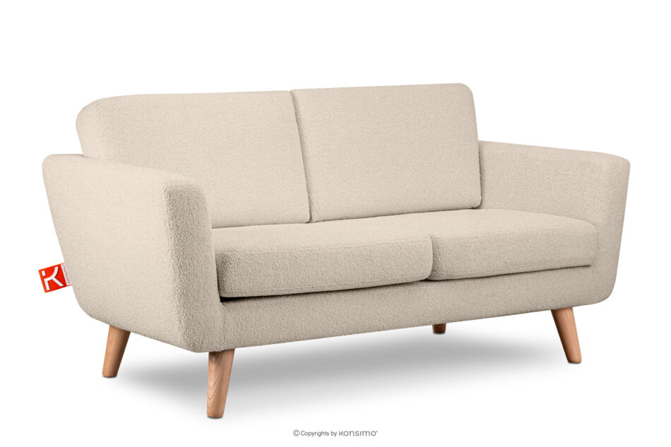 TAGIO Skandynawska sofa 2 osobowa w tkaninie baranek kremowa kremowy - zdjęcie 2