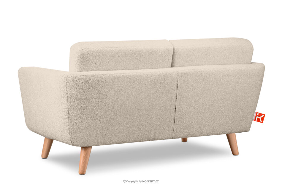 TAGIO Skandynawska sofa 2 osobowa w tkaninie baranek kremowa kremowy - zdjęcie 4