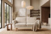 TAGIO Skandynawska sofa 2 osobowa w tkaninie baranek kremowa kremowy - zdjęcie 13