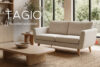 TAGIO Skandynawska sofa 2 osobowa w tkaninie baranek kremowa kremowy - zdjęcie 15