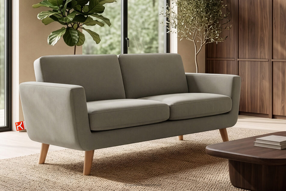 TAGIO Beżowa skandynawska sofa 2 osobowa beżowy - zdjęcie 1