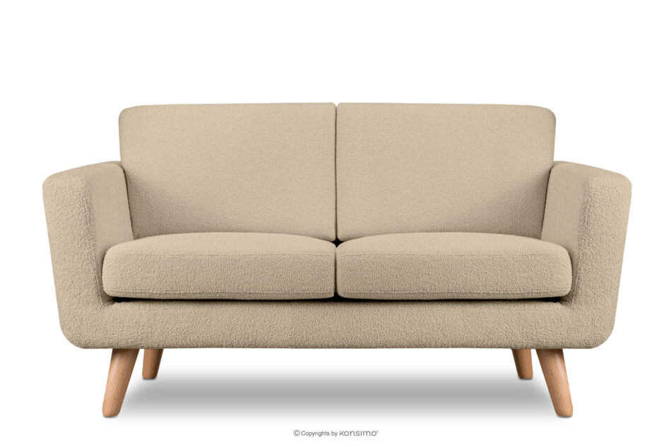 TAGIO Skandynawska sofa 2 osobowa w tkaninie baranek beżowa beżowy - zdjęcie 0