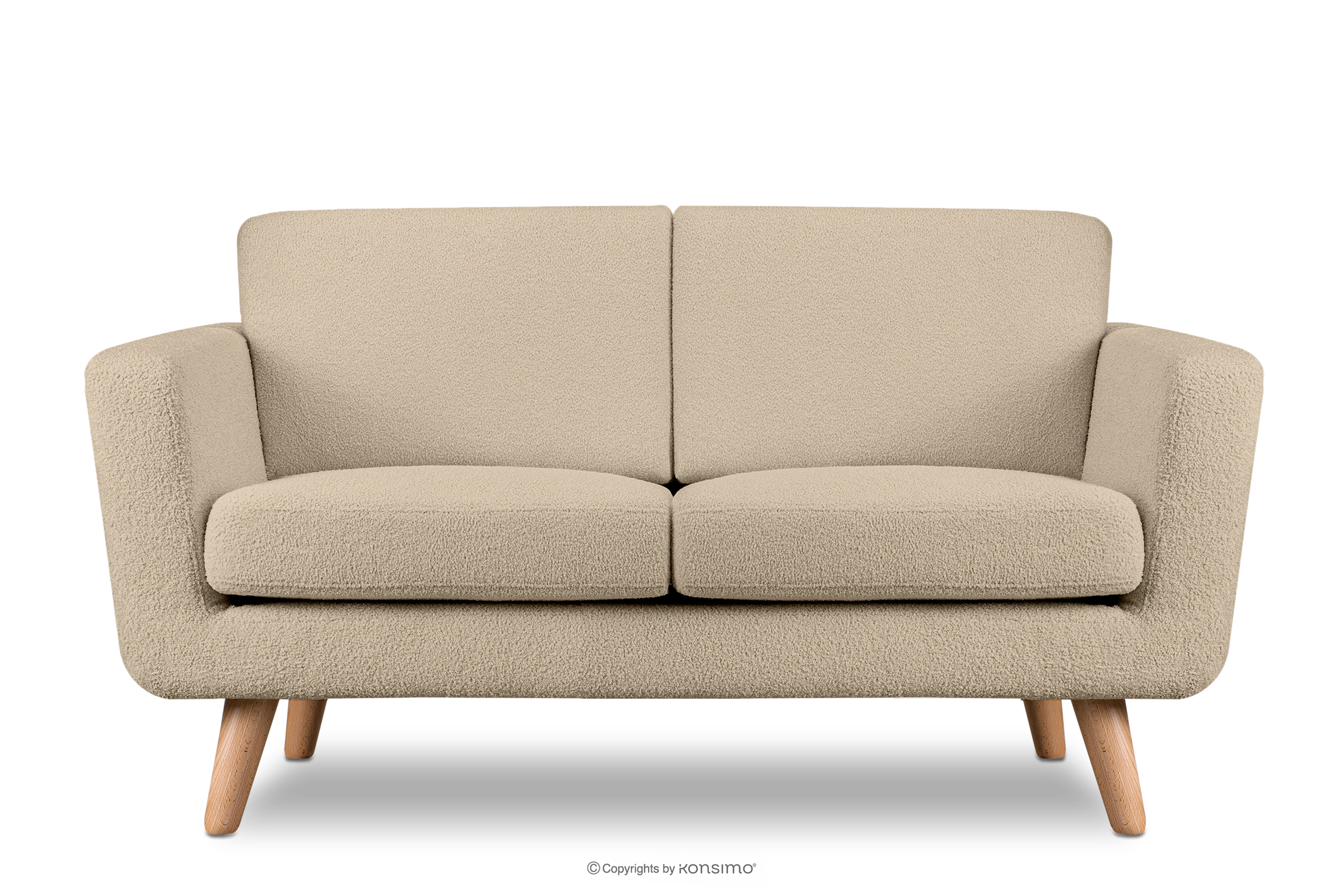 Skandynawska sofa 2 osobowa w tkaninie baranek beżowa TAGIO