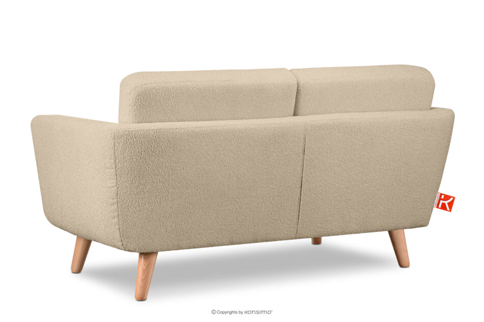 TAGIO Skandynawska sofa 2 osobowa w tkaninie baranek beżowa beżowy - zdjęcie 4