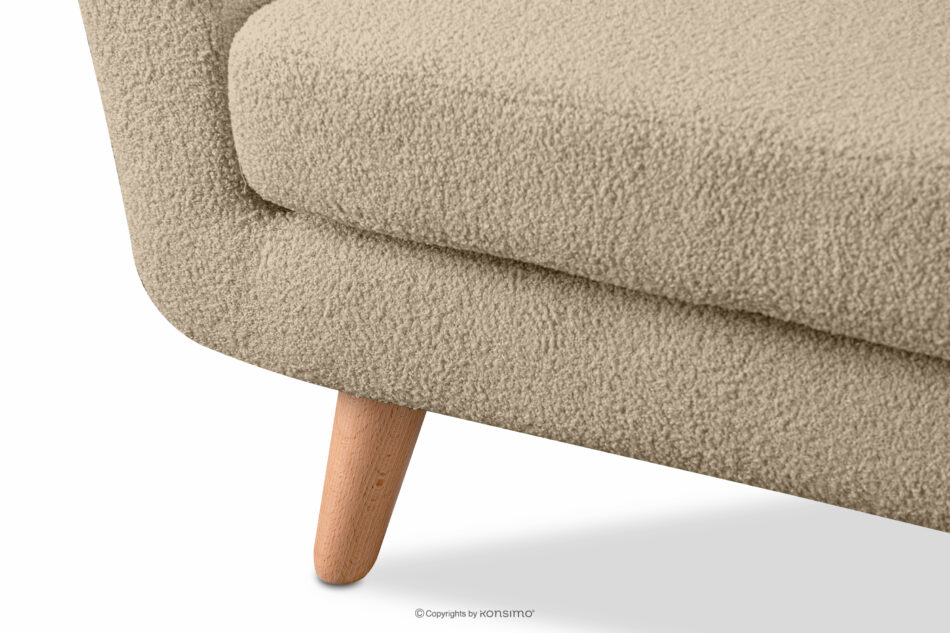 TAGIO Skandynawska sofa 2 osobowa w tkaninie baranek beżowa beżowy - zdjęcie 9