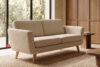 TAGIO Skandynawska sofa 2 osobowa w tkaninie baranek beżowa beżowy - zdjęcie 2