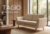 TAGIO Skandynawska sofa 2 osobowa w tkaninie baranek beżowa beżowy - zdjęcie 15