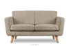 Skandynawska sofa 2 osobowa w tkaninie baranek szarobeżowa