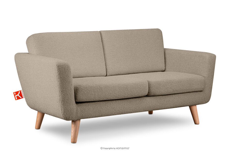 TAGIO Skandynawska sofa 2 osobowa w tkaninie baranek szarobeżowa szarobeżowy - zdjęcie 2