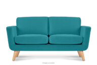 Turkusowa skandynawska sofa 2 osobowa