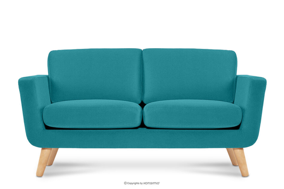 TAGIO Turkusowa skandynawska sofa 2 osobowa turkusowy - zdjęcie 0