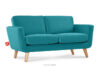 TAGIO Turkusowa skandynawska sofa 2 osobowa turkusowy - zdjęcie 3