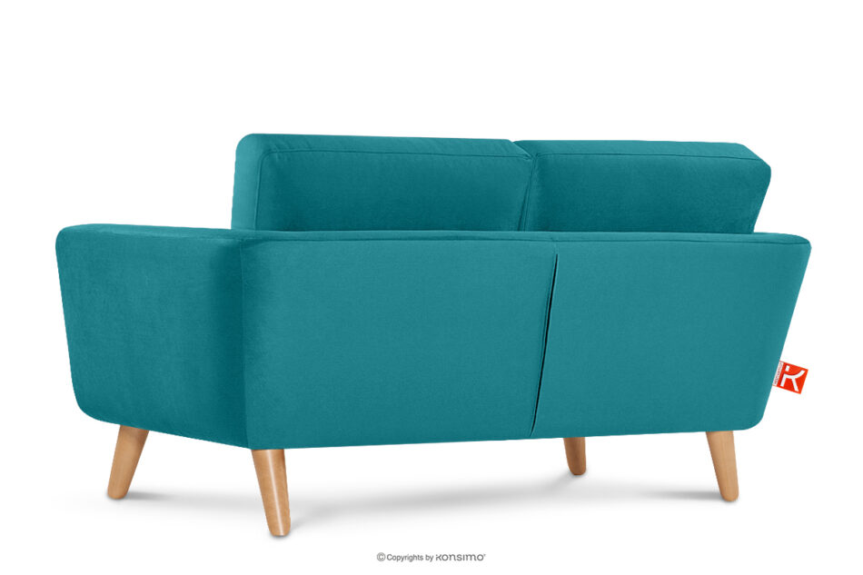 TAGIO Turkusowa skandynawska sofa 2 osobowa turkusowy - zdjęcie 3
