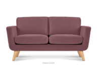 Różowa skandynawska sofa 2 osobowa