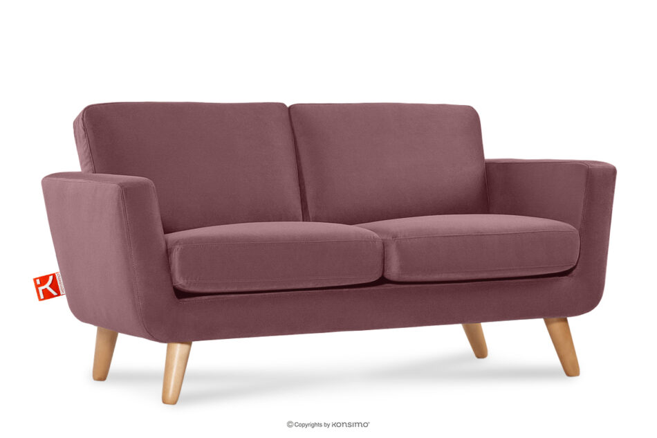 TAGIO Różowa skandynawska sofa 2 osobowa koralowy - zdjęcie 2