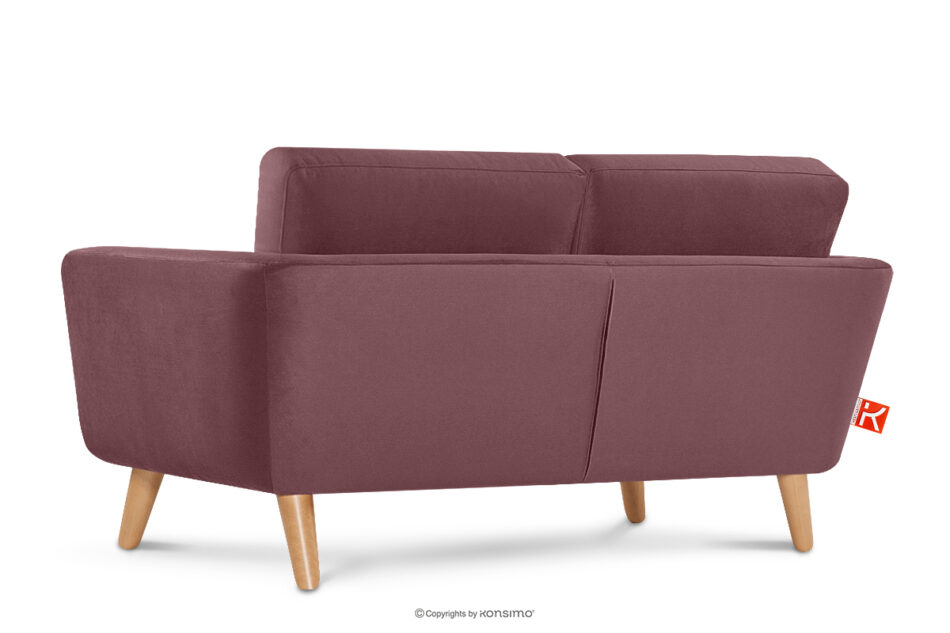 TAGIO Różowa skandynawska sofa 2 osobowa koralowy - zdjęcie 3