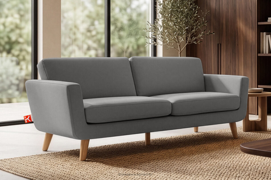 TAGIO Szara skandynawska sofa 3 osobowa szary - zdjęcie 1