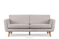 Skandynawska sofa 3 osobowa w tkaninie baranek jasnoszara